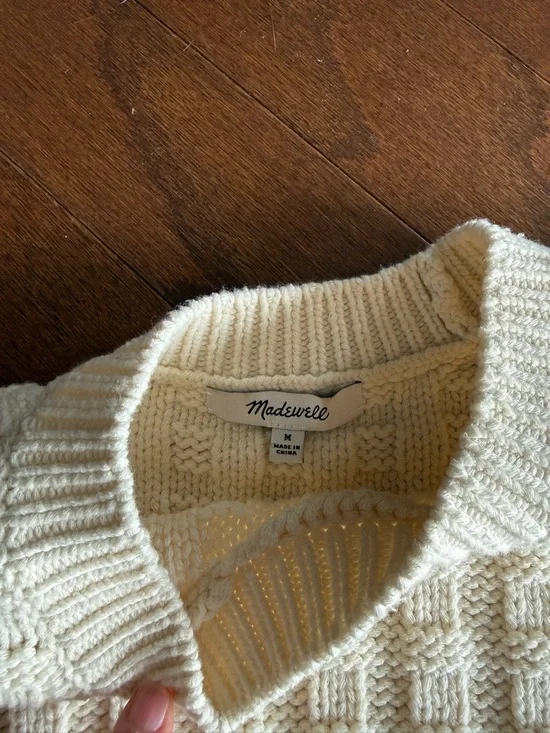 Checkered-Stitch Wedge Sweater Vest Madewell - Picture 6 of 6